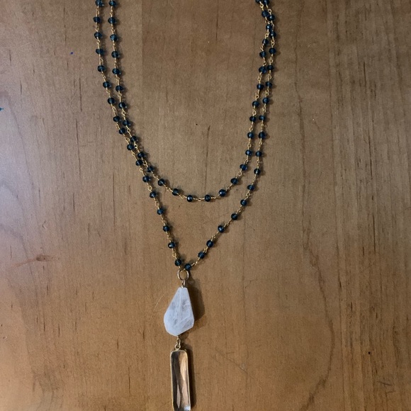 Moonstone/Crystal Quartz/Blue Quartz necklace - Picture 3 of 6